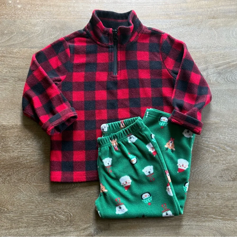 🎄 HOLIDAY BUNDLE • Buffalo Plaid Fleece & Adorable Christmas Pajama Pants